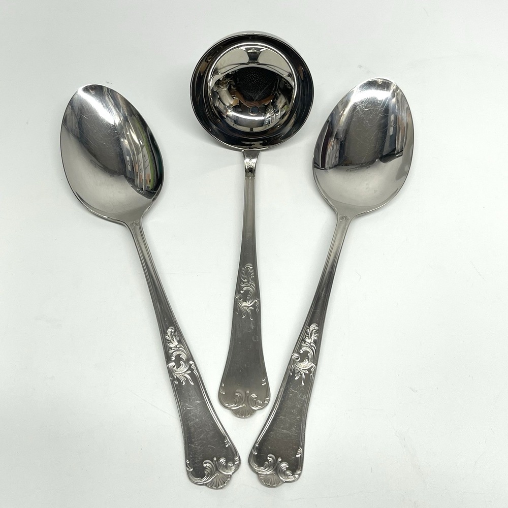 Hercules Inox Platinox Serving Set 18/8 Stainless Flatware Classique Pattern Vtg